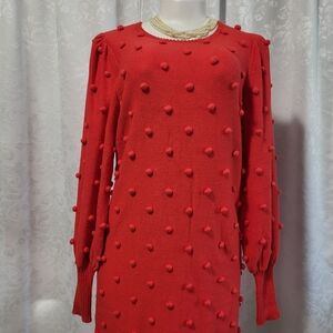 NWT Lilly Pulitzer Kippa Sweater Dress, Women Size L, Color Ruby Red, Elegant